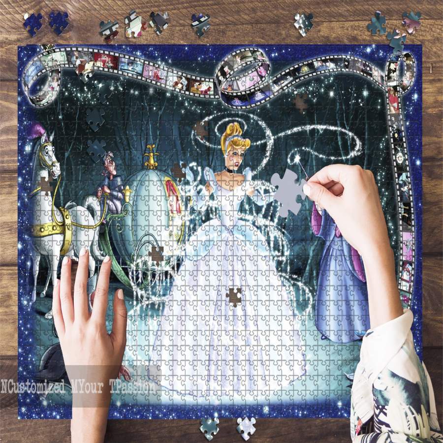 Cinderella Wooden Jigsaw Puzzle, Cinderella Puzzle, Gift For Cinderella Lovers