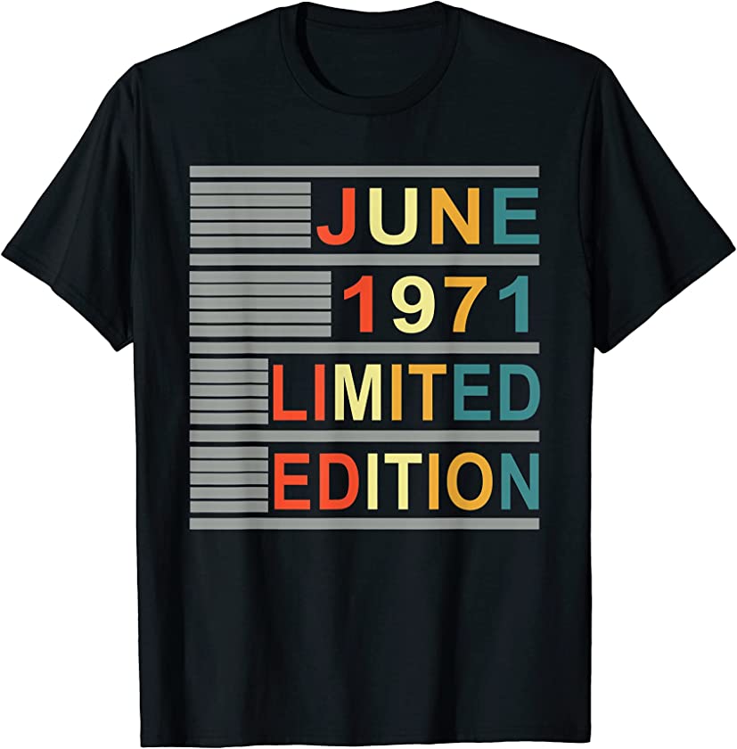 Vintage Retro June 1971 Limited Edition 50th Birthday T-Shirt