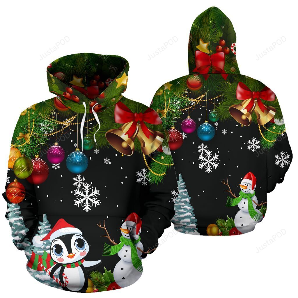 Penguin Christmas 3D All Over Print Hoodie, Zip-Up Hoodie