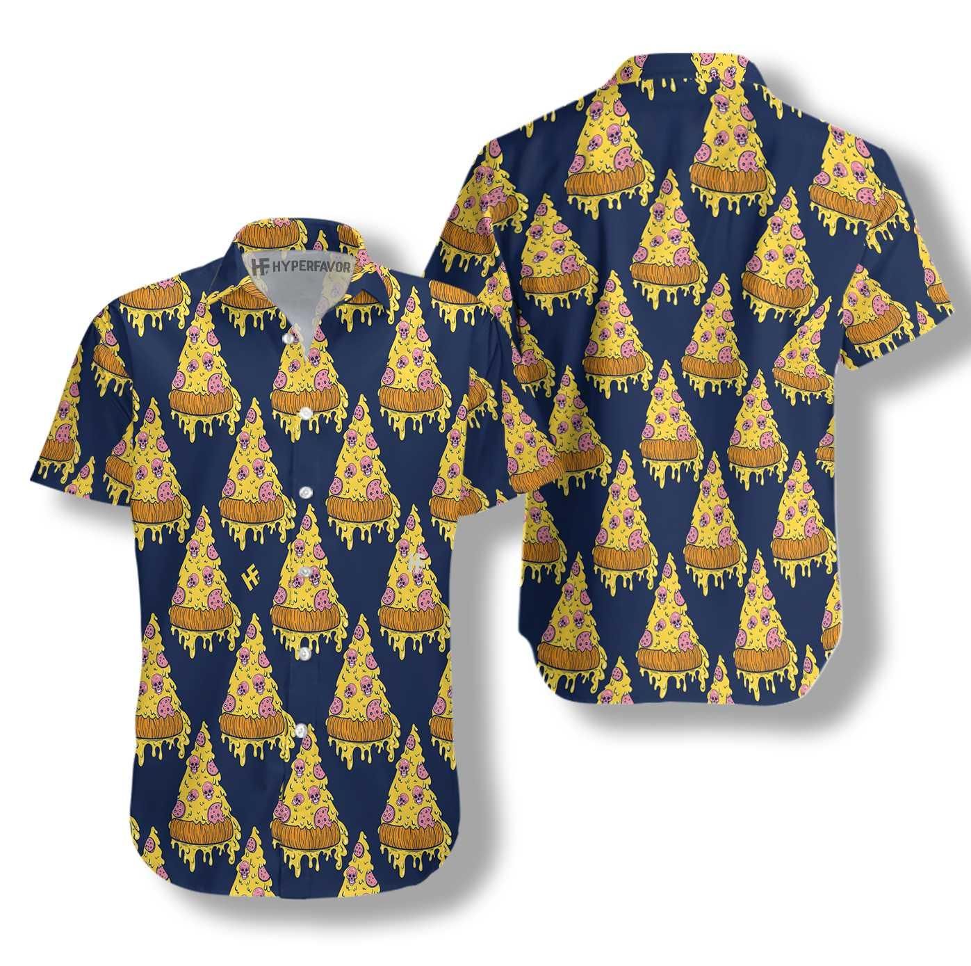 Pizza Skull Pattern Shirt Hawaii Ha42746