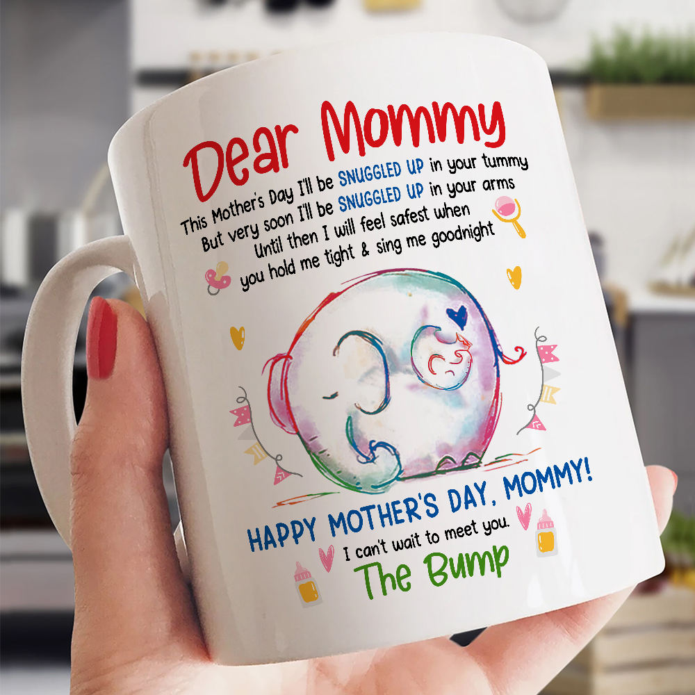 Snuggled Baby Elephant Mommy Mother’S Day Mug