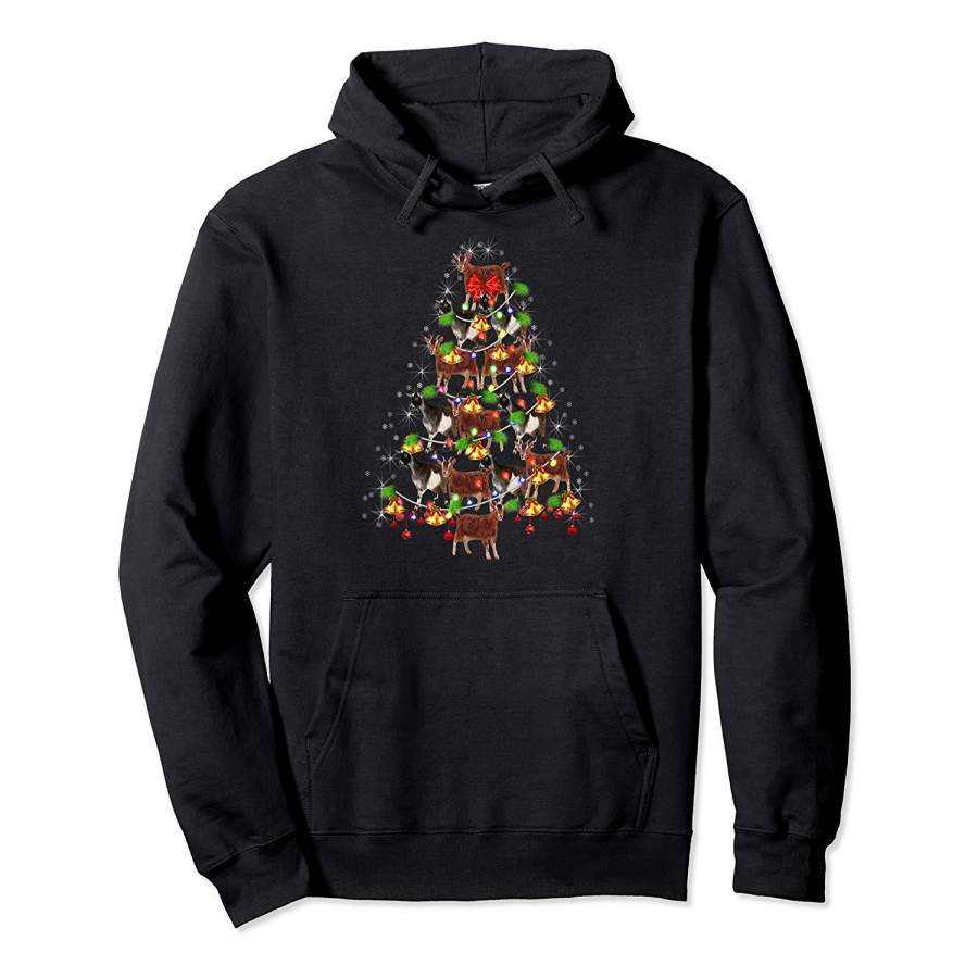 Cute Goat Christmas Tree Gift Decor Xmas Tree Hoodie