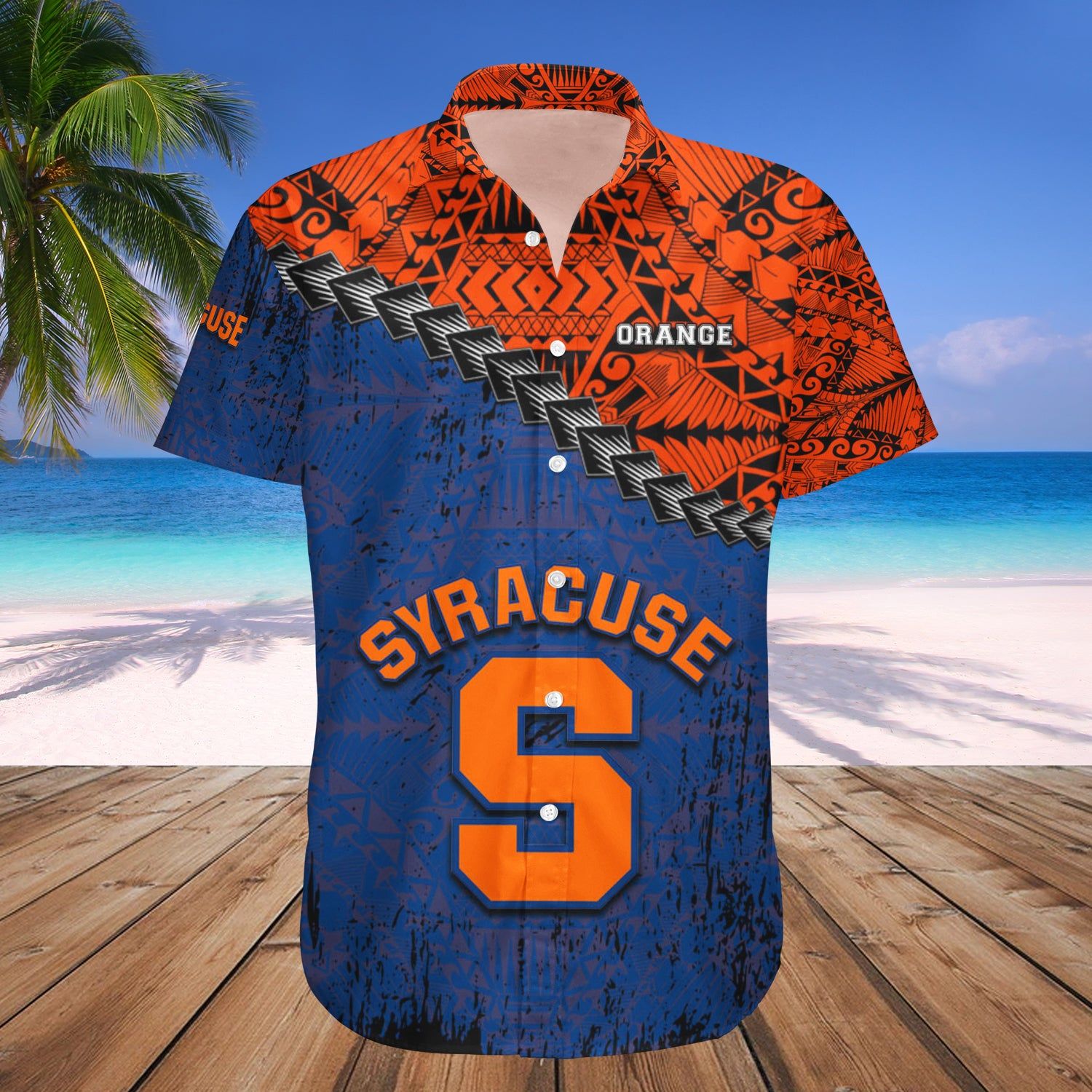 Syracuse Orange Hawaii Shirt Grunge Polynesian Tattoo – NCCA