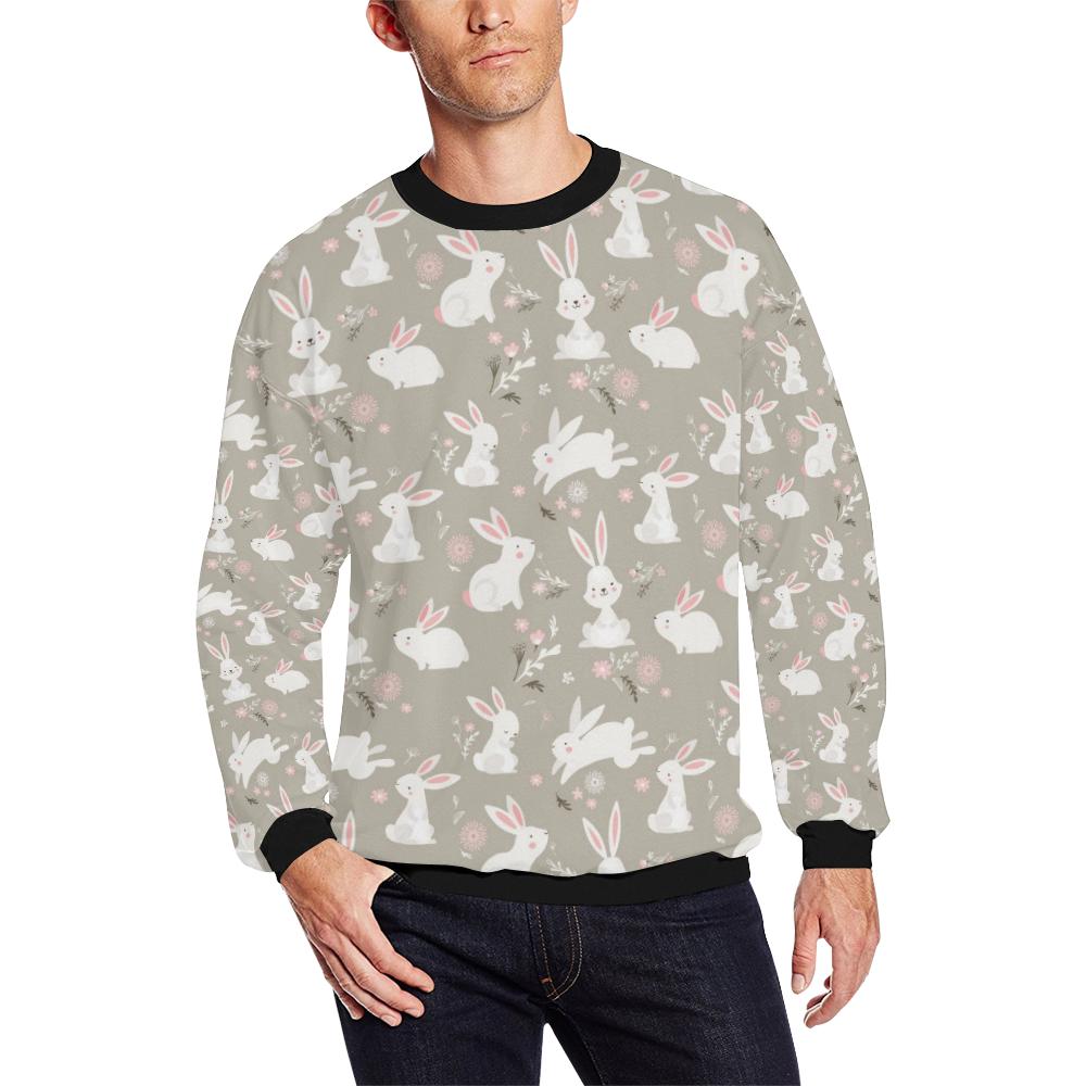 Rabbit Pattern Print Design Rb03 Men Long Sleeve Sweatshirt