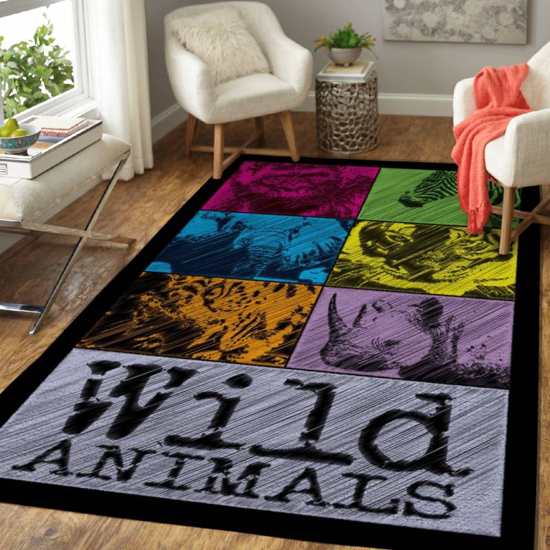 Wild Animals Pop Art – Abstract Area Rug Carpet