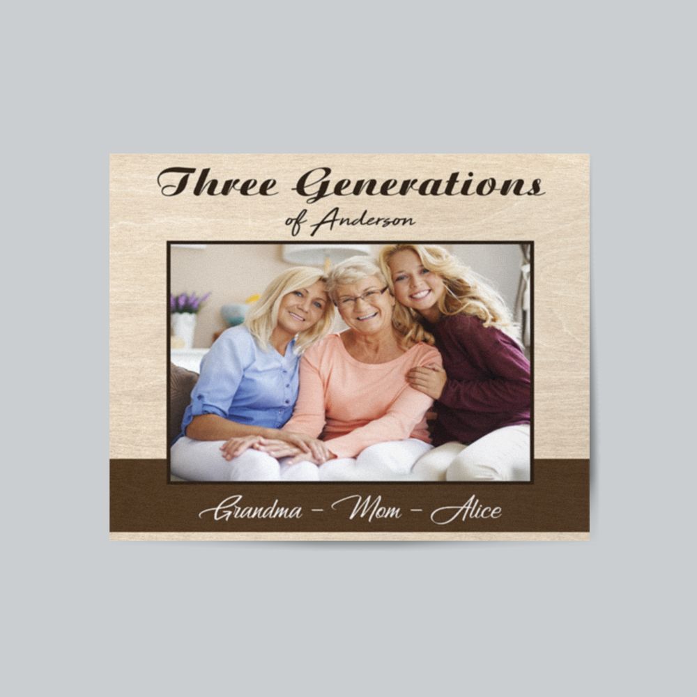 Three Generations Of Family Custom Art Print Mother’s Day Gift Canvas