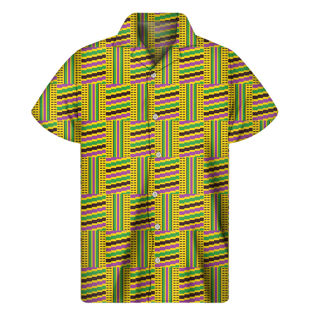 Ghana Kente Pattern Print Men’S Short Sleeve Shirt