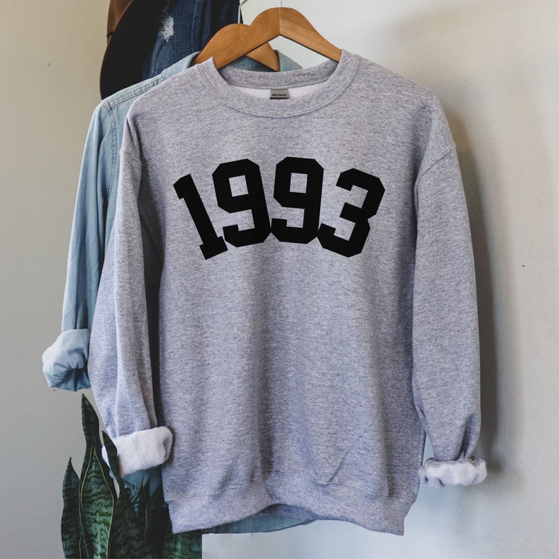 1993 Birthday Year Number Sweatshirt For Women, Womens 28Th Birthday Sweater, Cute Birthday Gift, Awesome 28Th, 1993 Shirt For Her Him