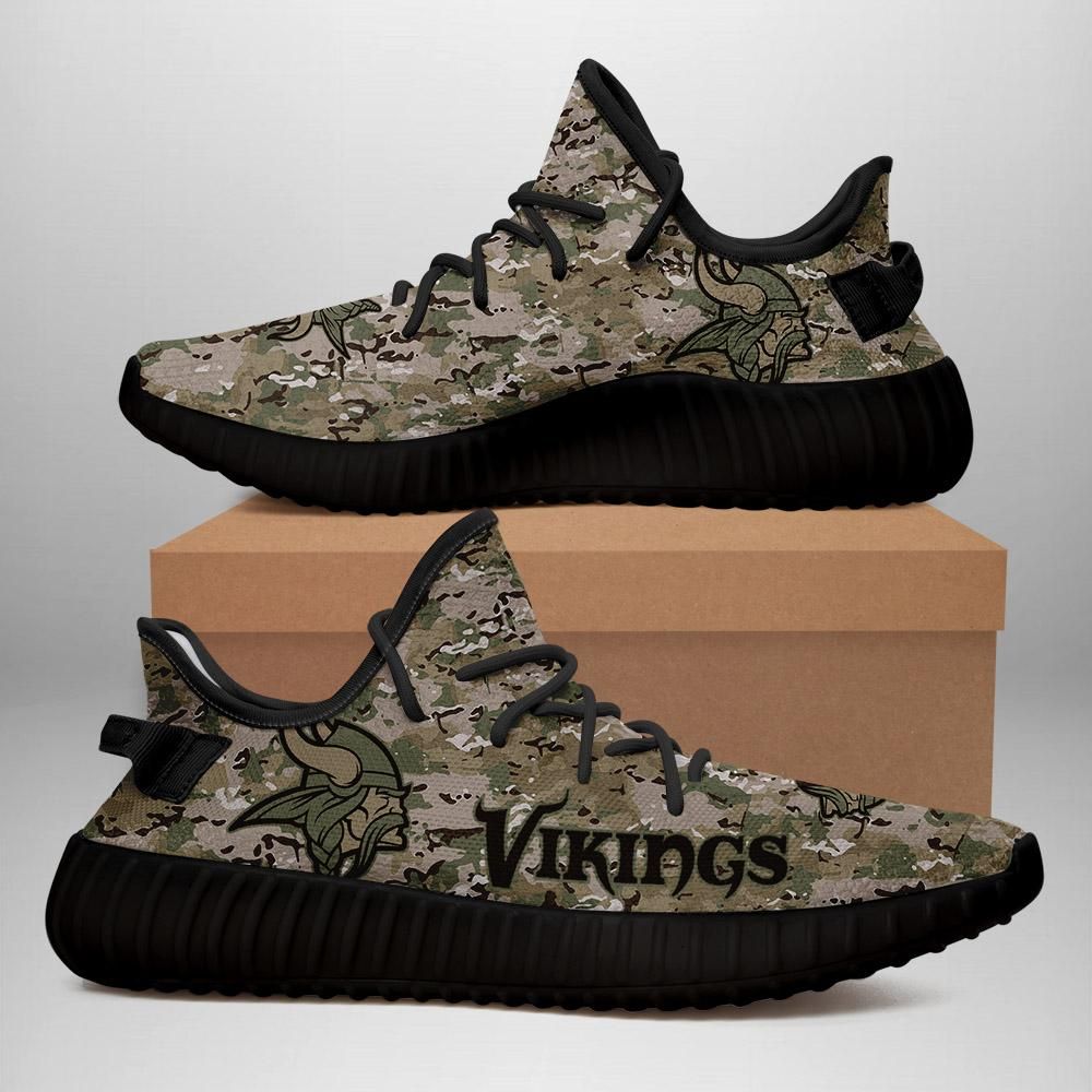 Minnesota Vikings U.S. Military Camouflage Unisex Sneaker Football Custom Shoes Minnesota Vikings Yeezy Boost 350