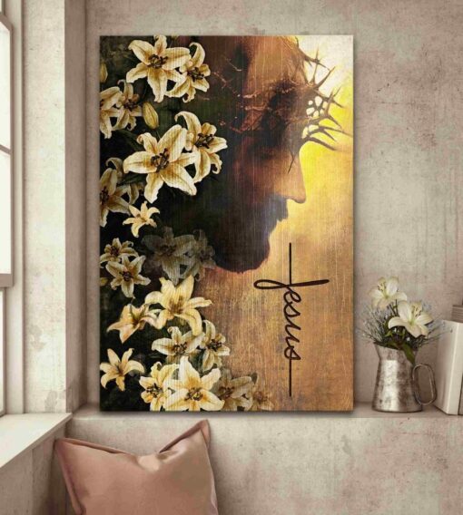Jesus God Flower Of Faith Vertical Poster Canvas For Home Decoration