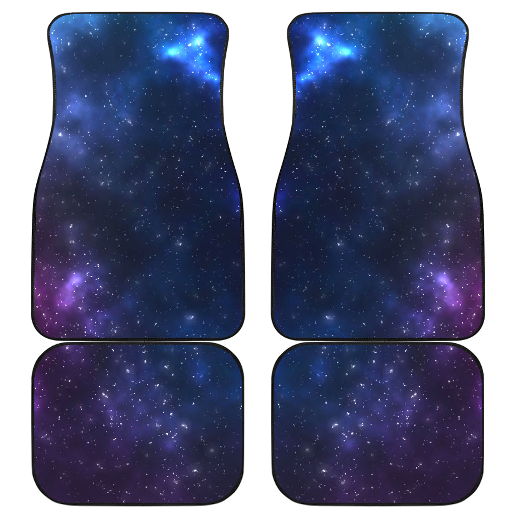 Blue Purple Cosmic Galaxy Space Print Front And Back Car Floor Mats, Front Car Mat