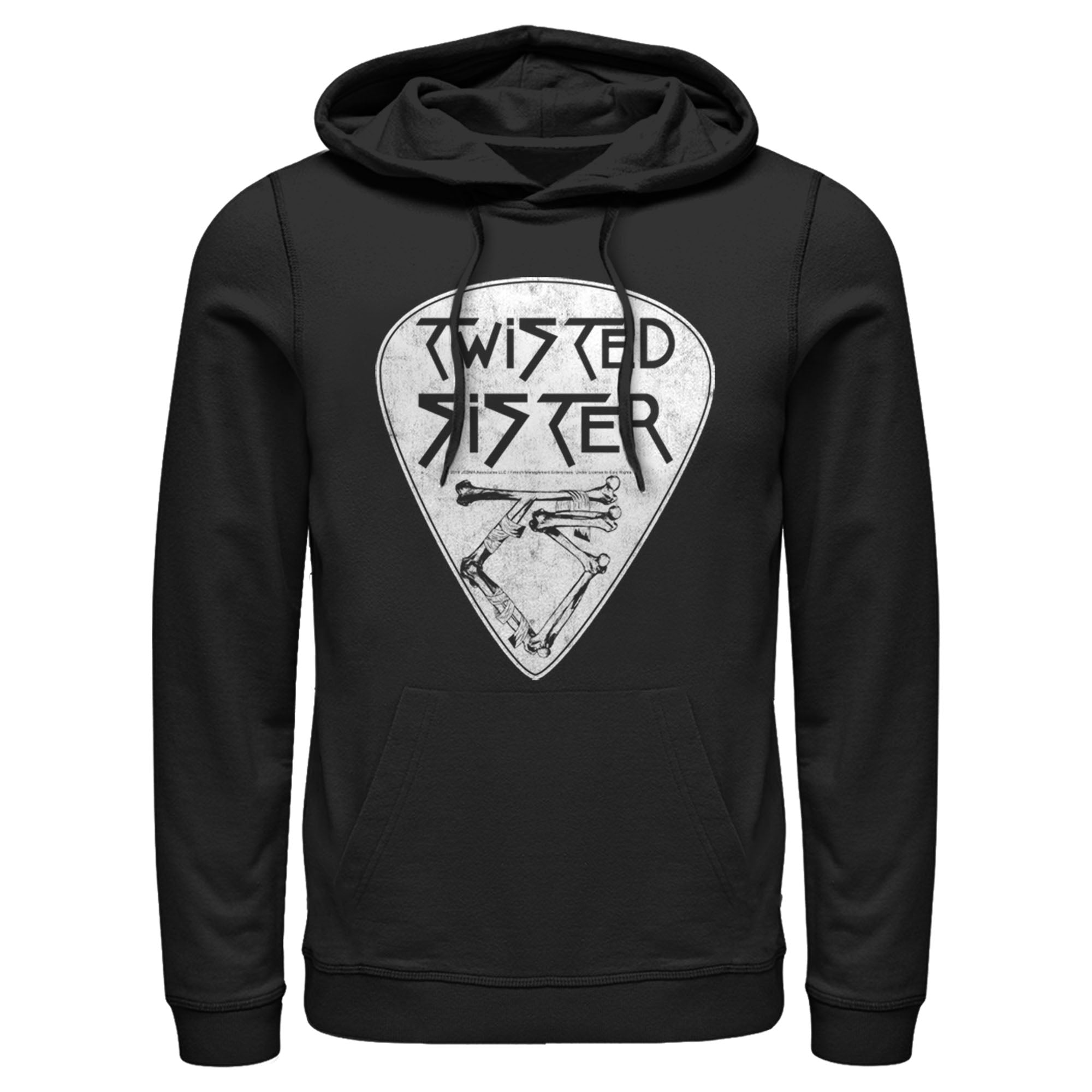 Twisted Sister Men’S Guitar Pick Logo  Pull Over Hoodie