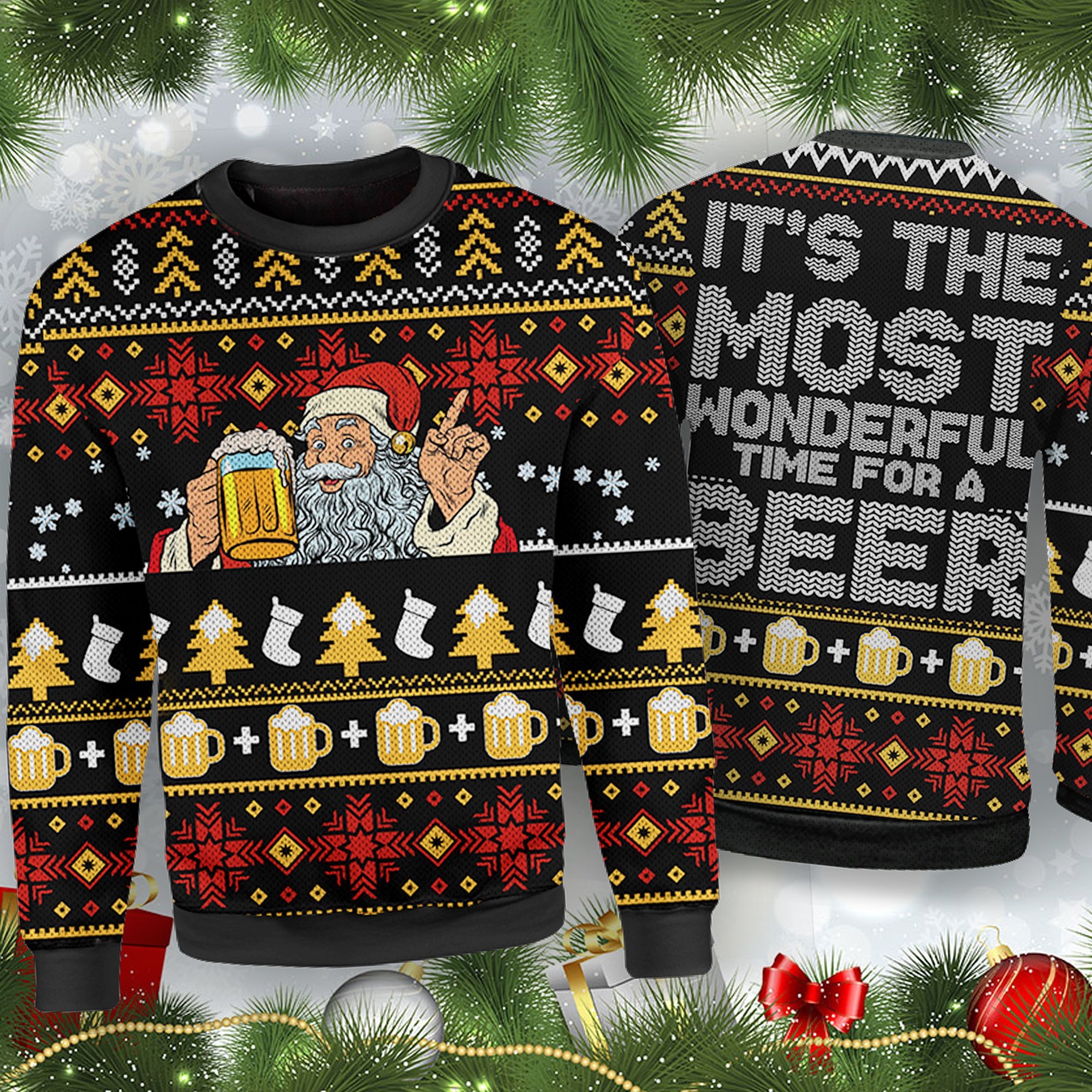 Beer Christmas Ugly Christmas Sweater | For Men & Women | Adult | Us5117