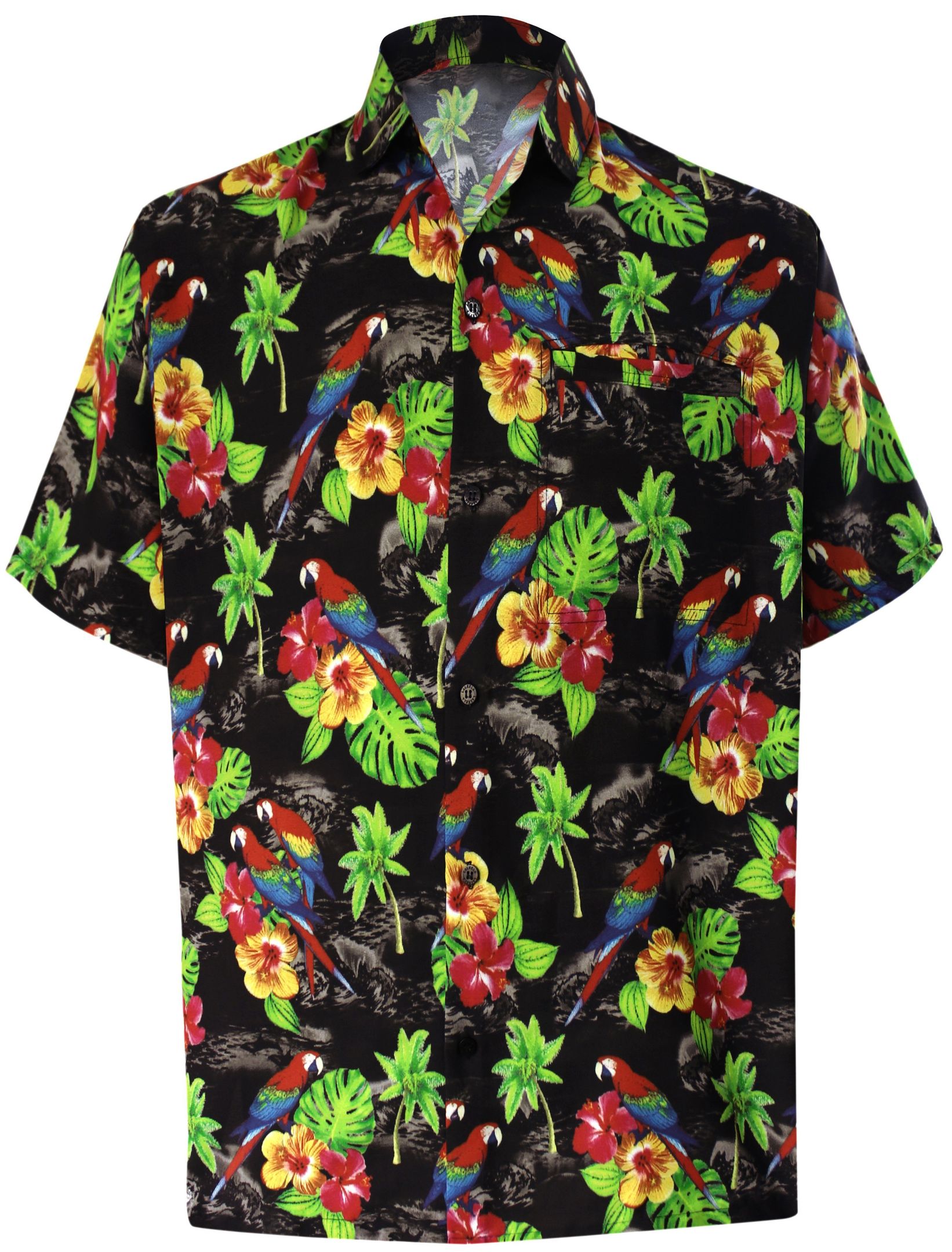 La Leela Men’s Aloha Hawaiian Shirt Short Sleeve Button Down Casual Beach Party Drt154 Black