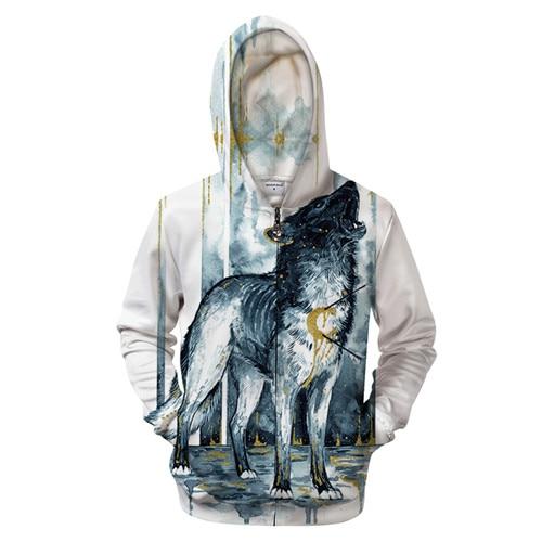 Howling Wolf Zip-up Hoodie