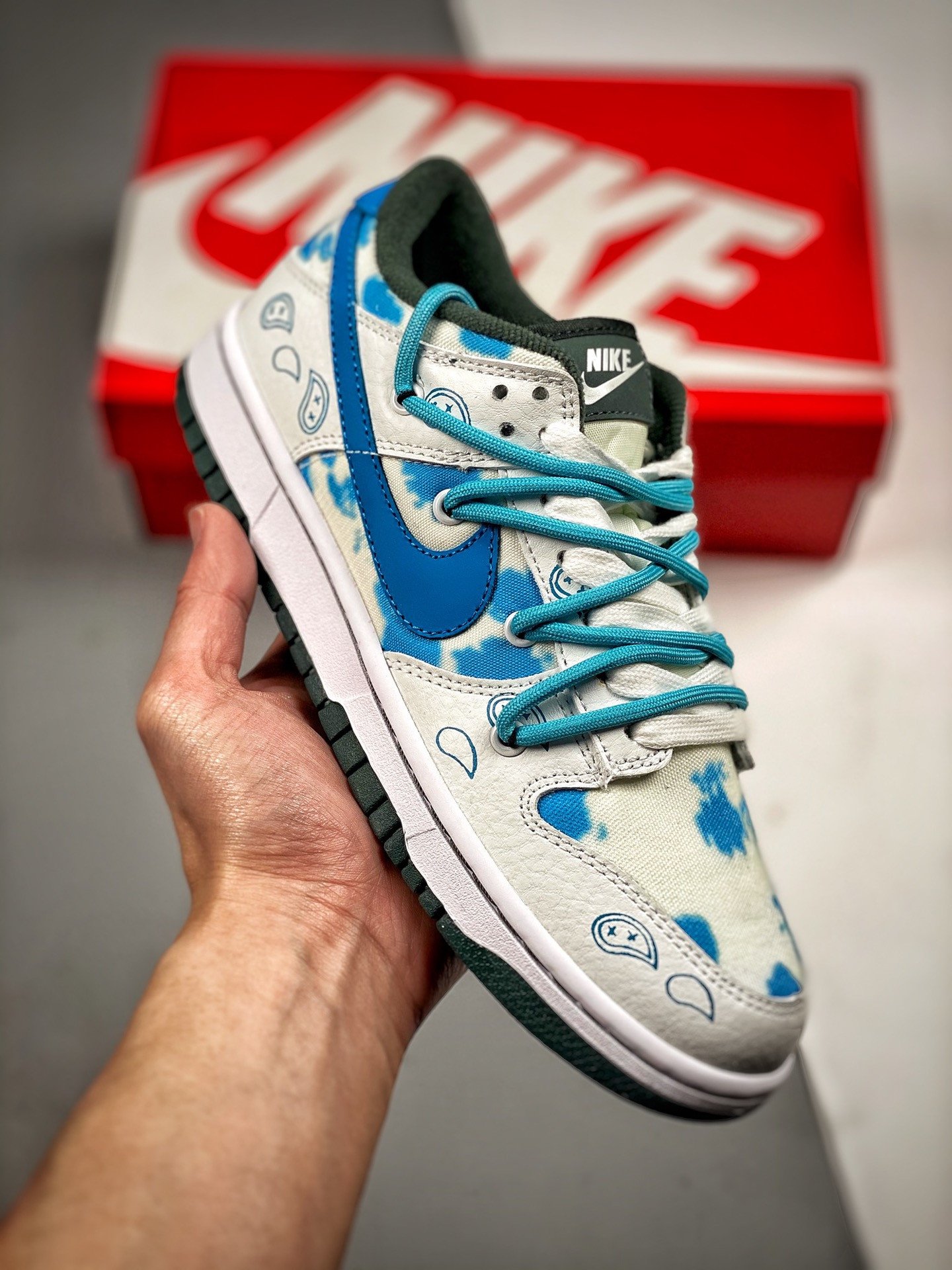 Custom Nike Dunk Low White Blue 5340974