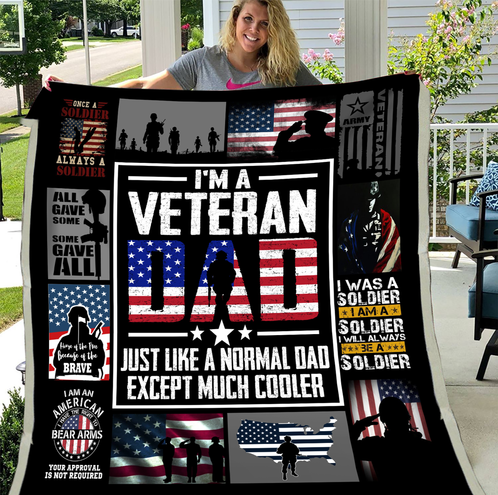 U.S. Veteran Dad Gift, Veteran’S Day Gift, Veteran Fleece Blanket