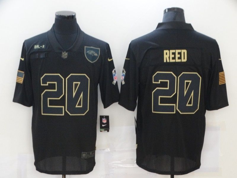 Baltimore Ravens Branded Reed #20 NFL 2020 Black Jersey