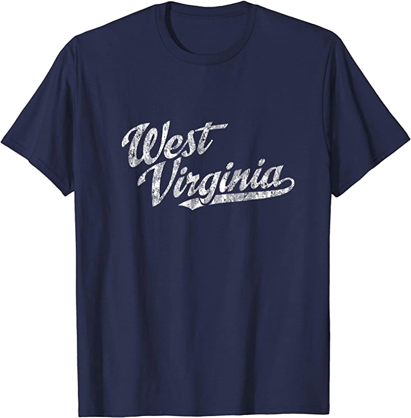 West Virginia WV T-Shirt Vintage Sports Script Retro Tee