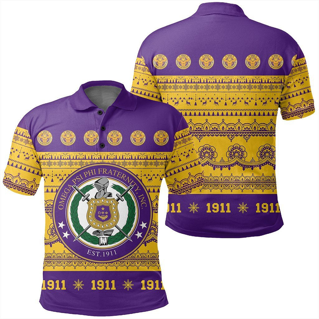 Fraternity Polo – Omega Psi Phi Xmas Establish Year Polo Shirt