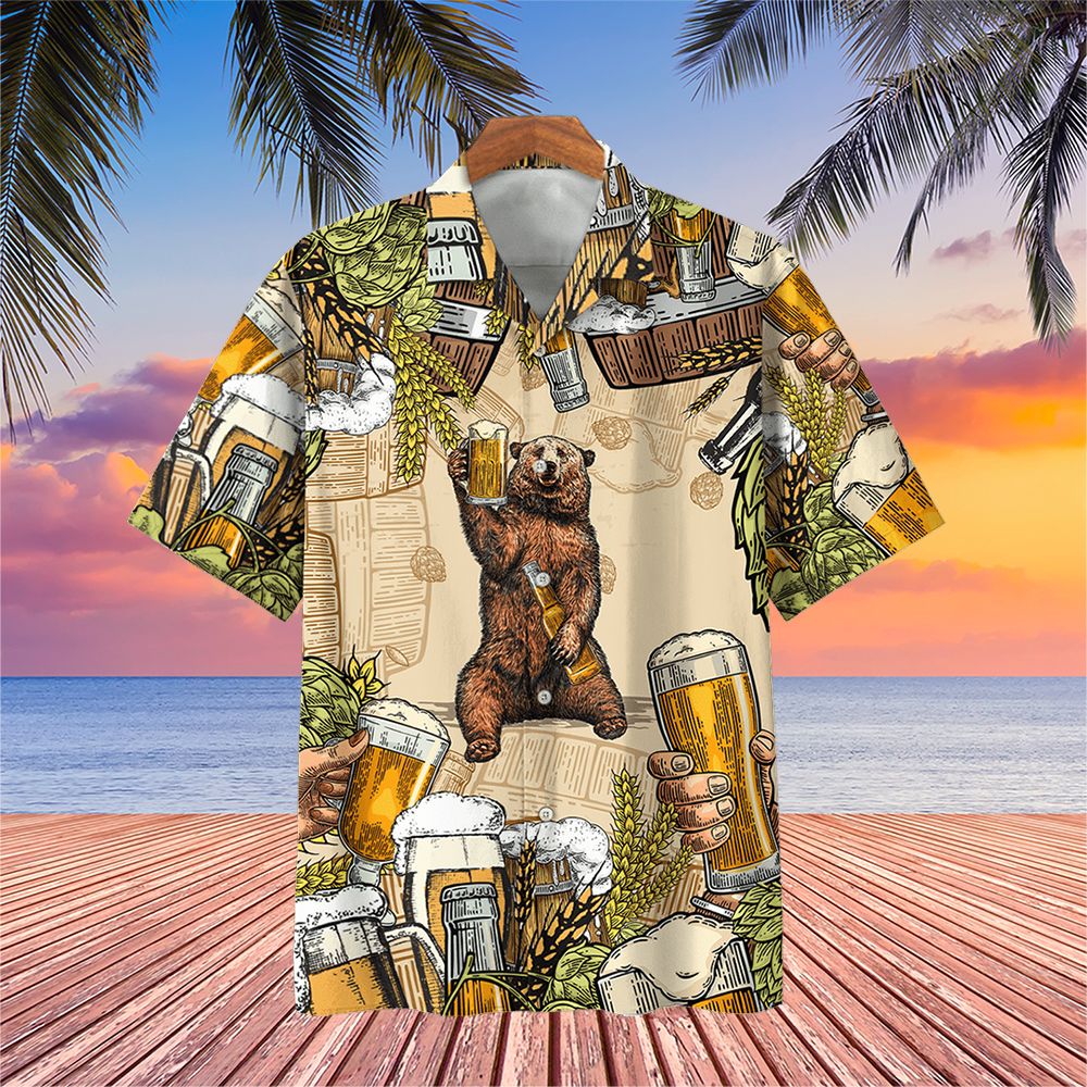 Bear And Beer Hawaii Shirt Cute Summer Gift Ideas For Lovers Ha105191