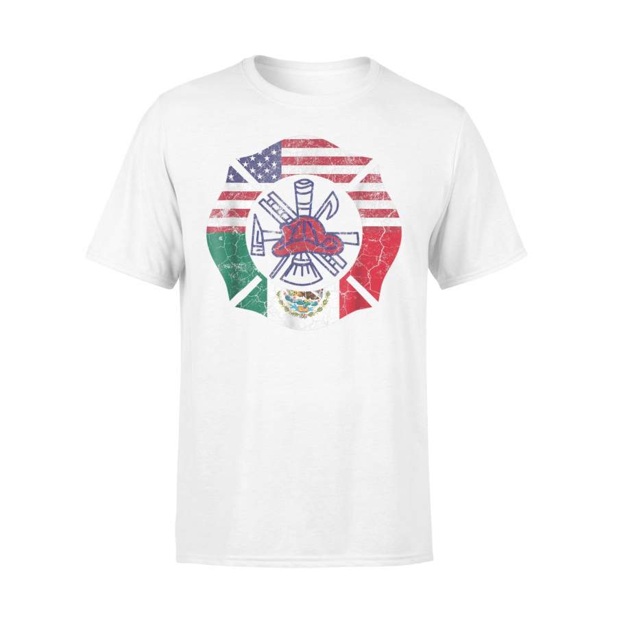 Cinco De Mayo Firefighter Mexican American Flag T-Shirt