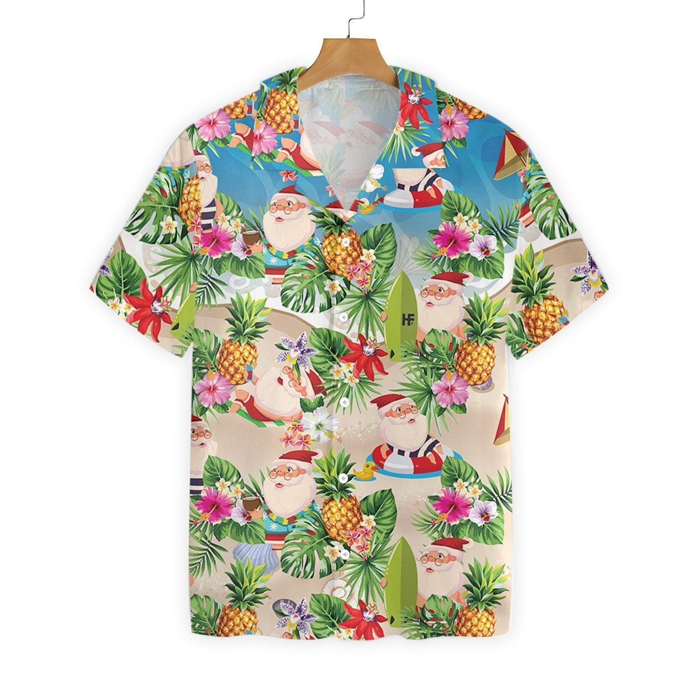 Pineapple Summer Santa Claus 2710 Hawaii Shirt Ha13911