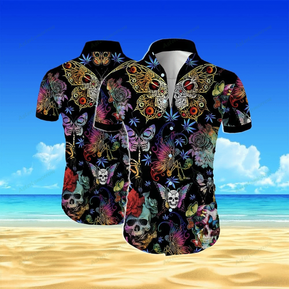 Butterfly Skull Hawaiian Hawaiian Shirt Ha98172