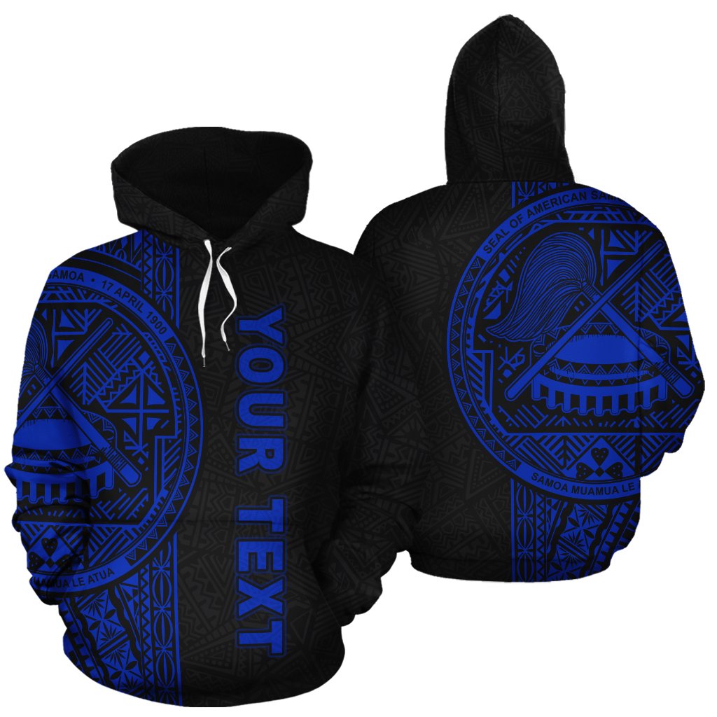 American Samoa Polynesian Personalised Custom Hoodie – Blue Line – BN11