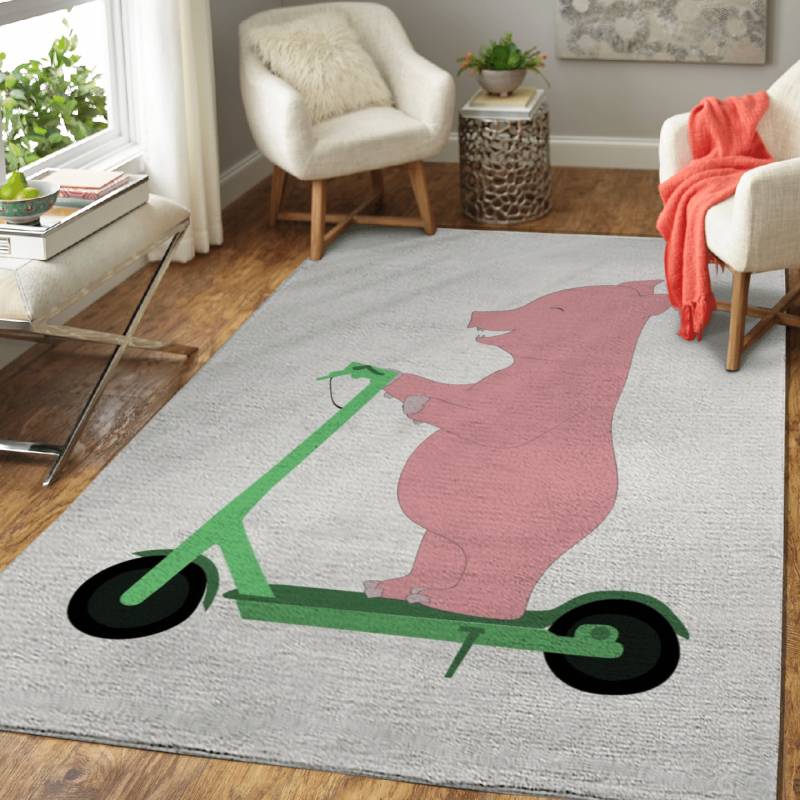 Pig scooter – Animals Area Rug Carpet