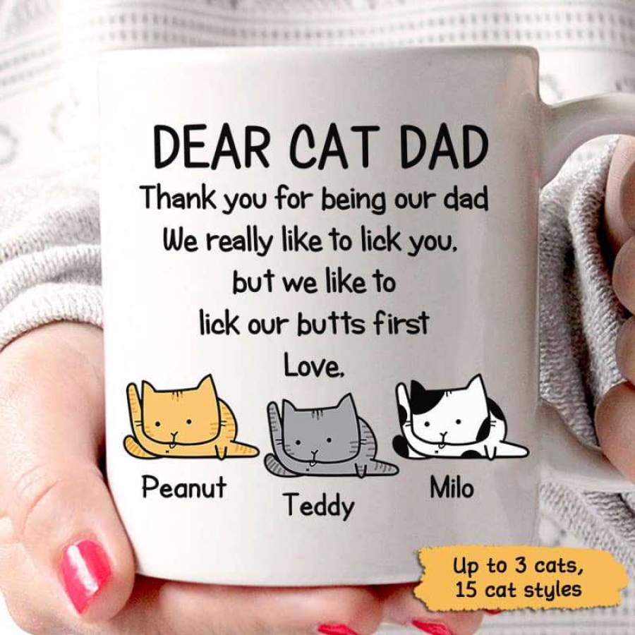 Dear Cat Dad Funny Personalized Mug