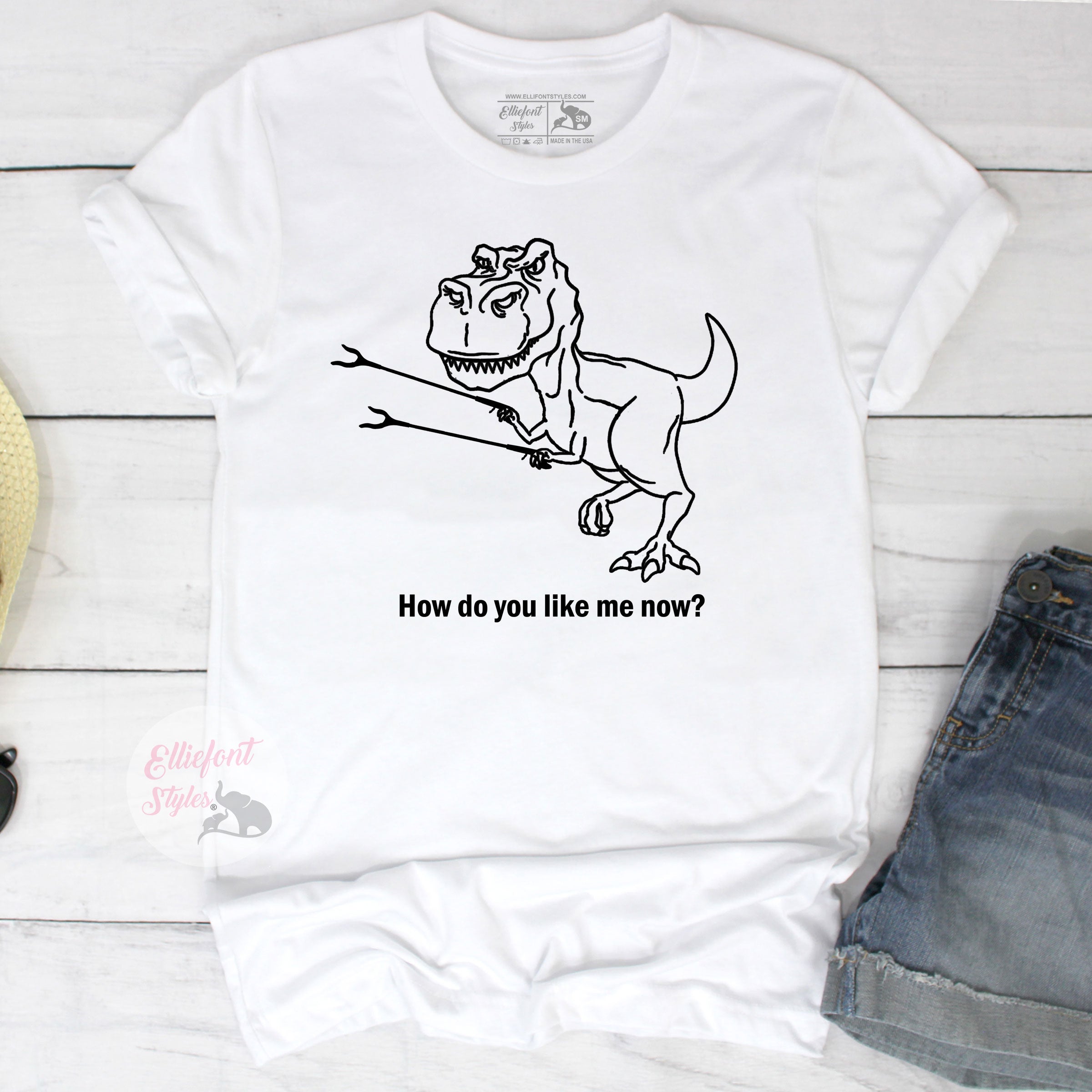 T-Rex With Grabbers | How Do You Like Me Now? Kids Graphic Tee Shirt