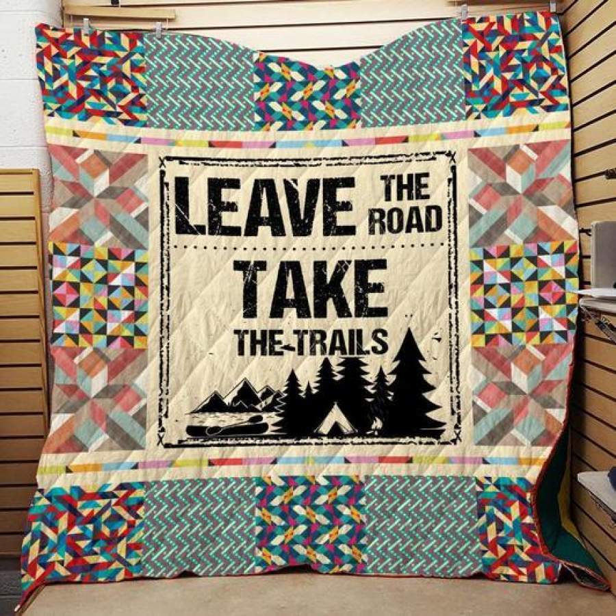 Wozoro Quilt Blanket Camping Leave The Road Take The Trails Twin Queen King Size