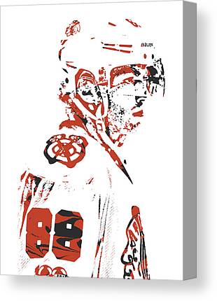 Patrick Kane Chicago Blackhawks Pixel Art 3 Joe Hamilton Canvas Print