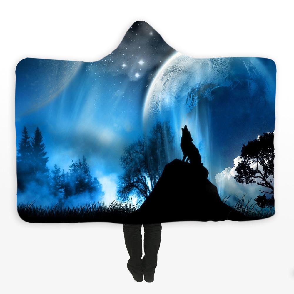 Animal Hooded Blankets – Animal Series Full Moon Fleece Hooded Blanket