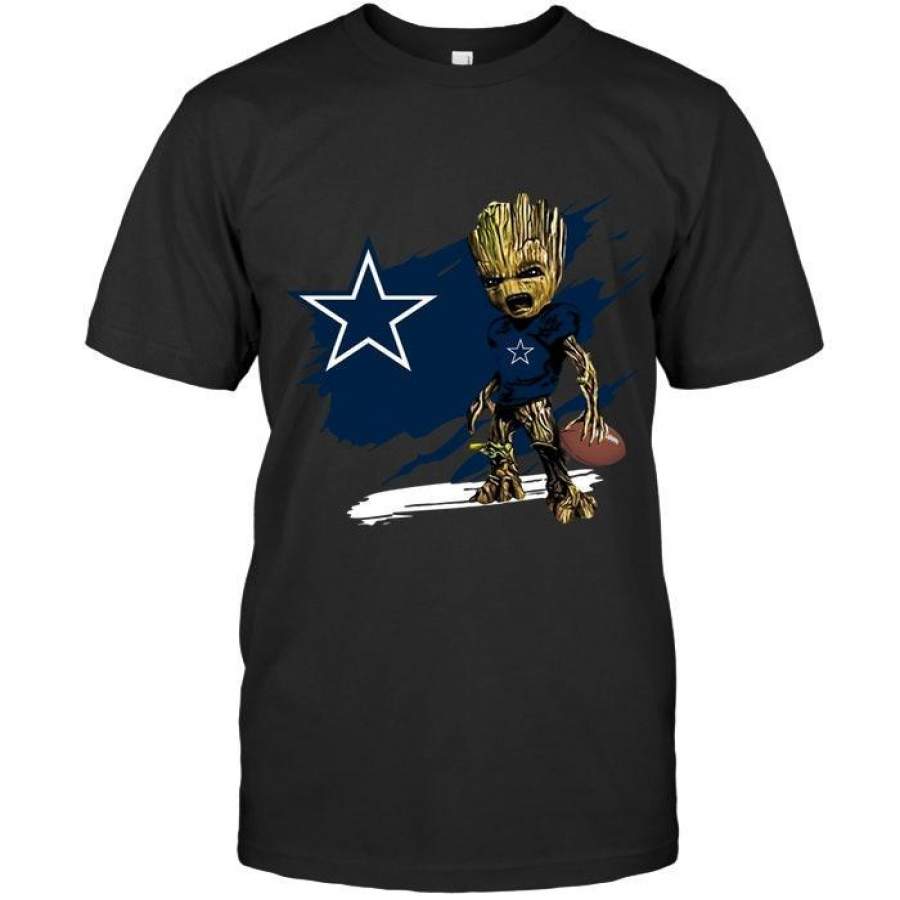 Dallas Cowboys Angry Baby Groot Ripped Shirt