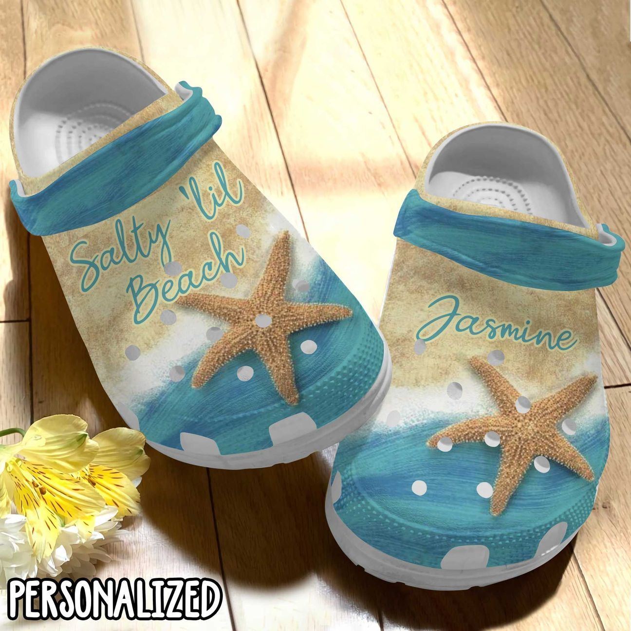 Beach Personalized Clog, Custom Name, Text Salty Beach, Fashion Style For Women, Men, Kid, Print 3D