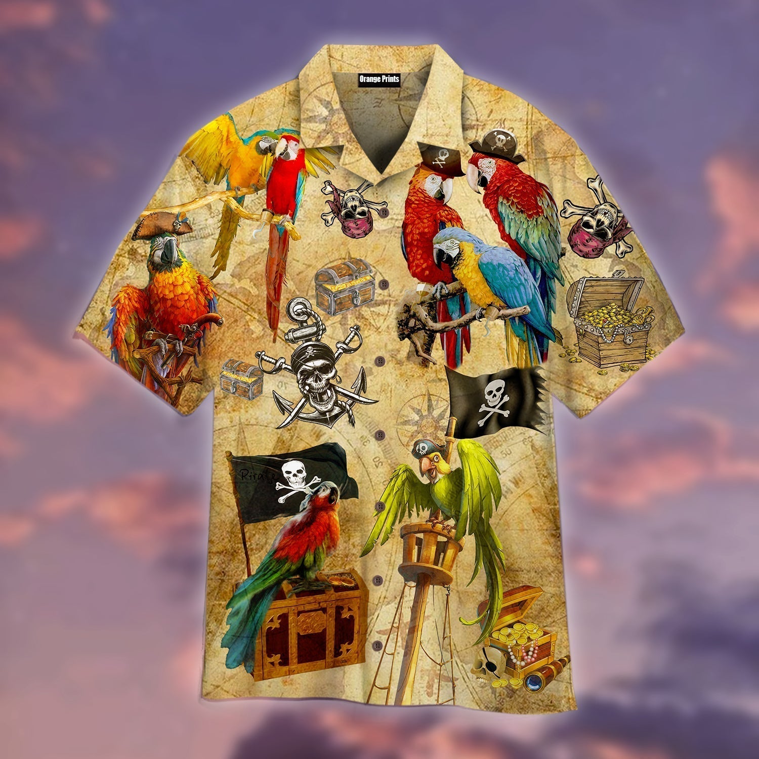 Parrots Pirates King Aloha Hawaii Shirts For Men Women Ha1509