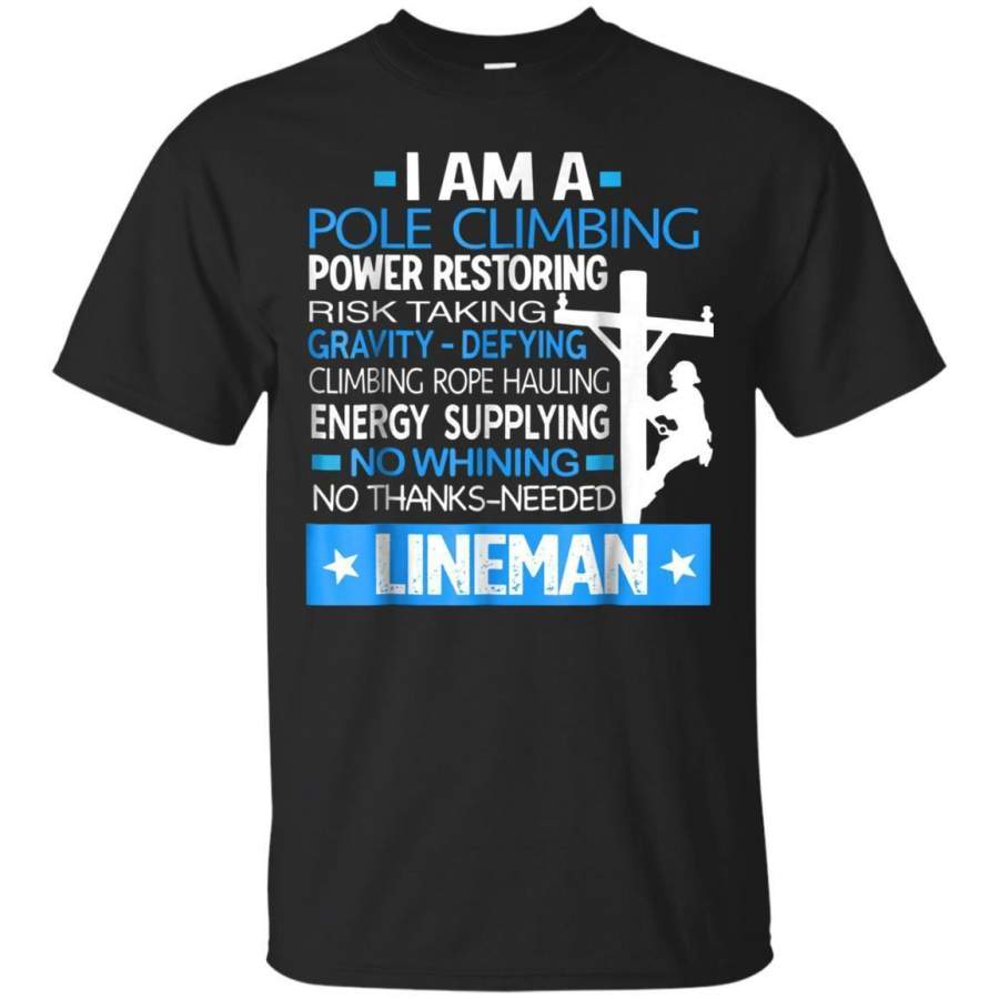 AGR Mens I Am A Lineman Mens Tshirt Jaq T-shirt