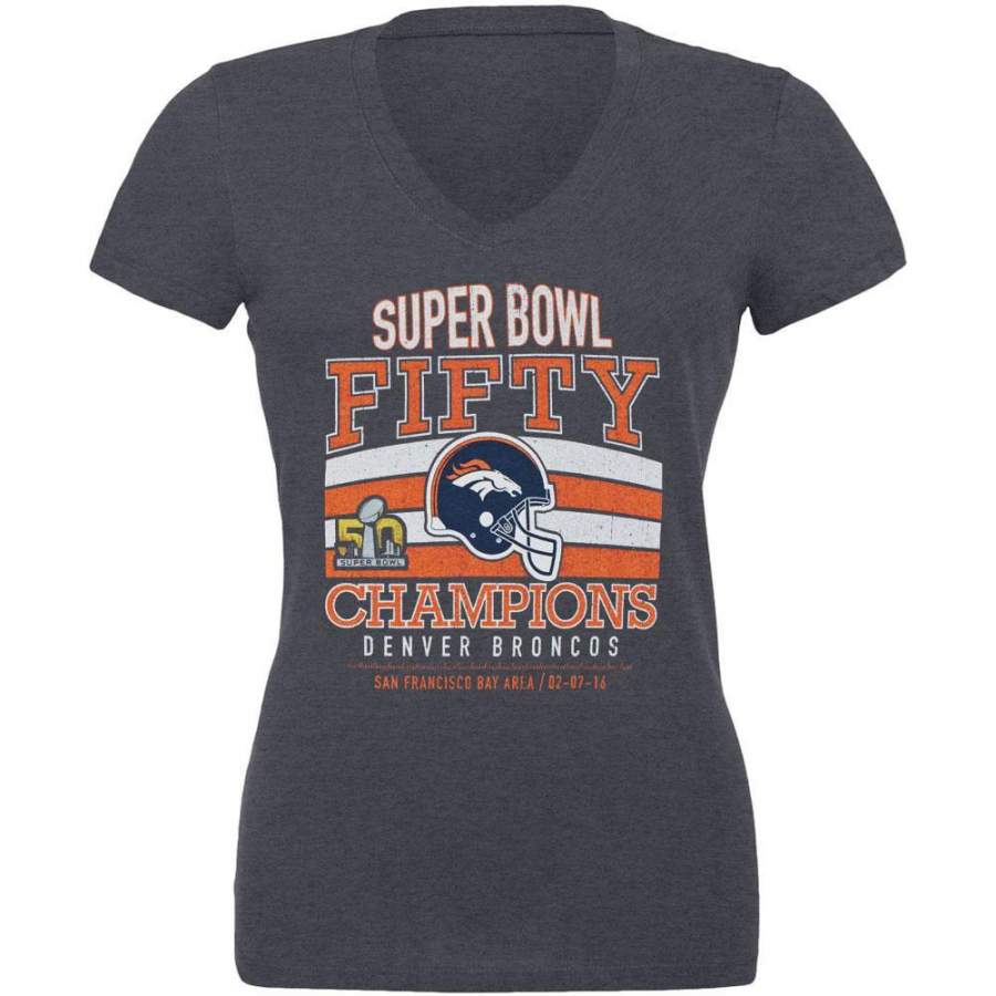 Denver Broncos – Super Bowl 50 Champions Classic Game Juniors V-Neck Tri-Blend T-Shirt