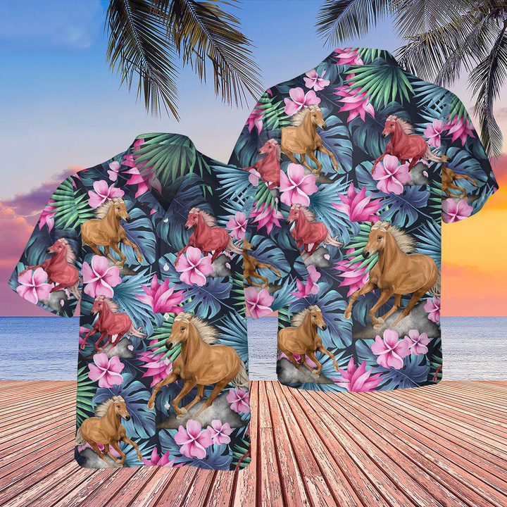 Horse Tropical Summer Vibes Hawaii Shirt Ha62098