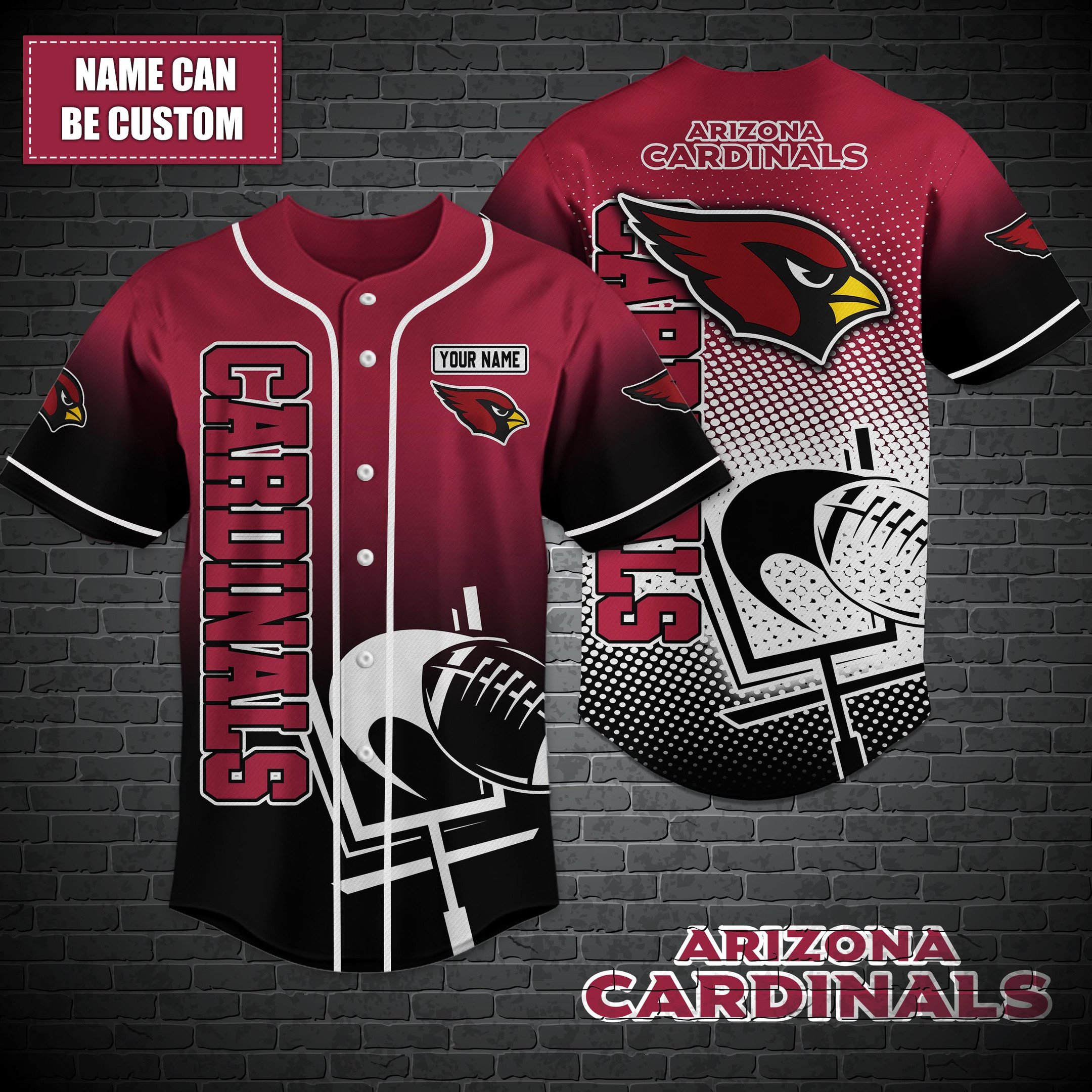 Arizona Cardinals Custom Name Baseball Shirt T-44757