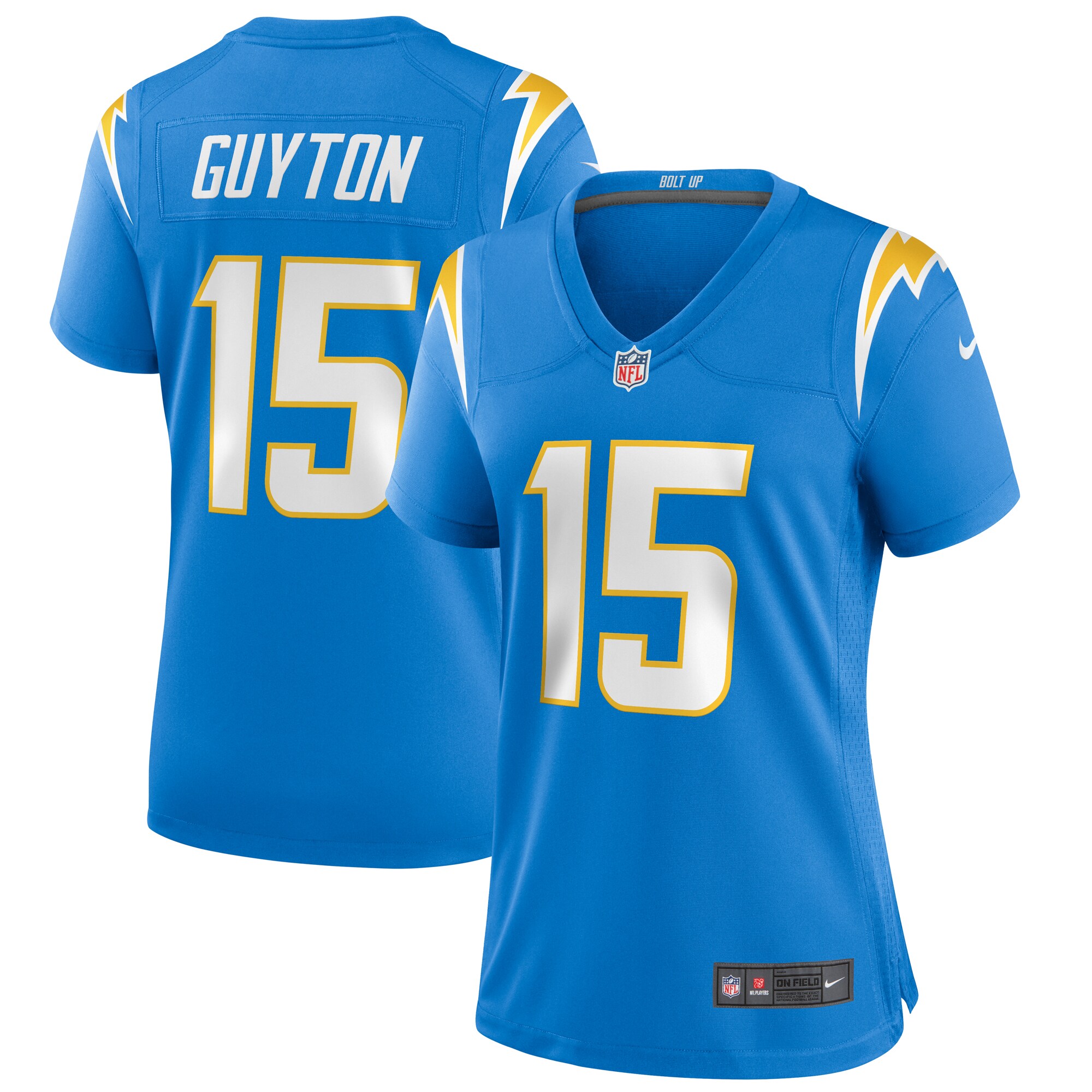 Women’s Los Angeles Chargers Jalen Guyton Powder Blue Player Game Jersey