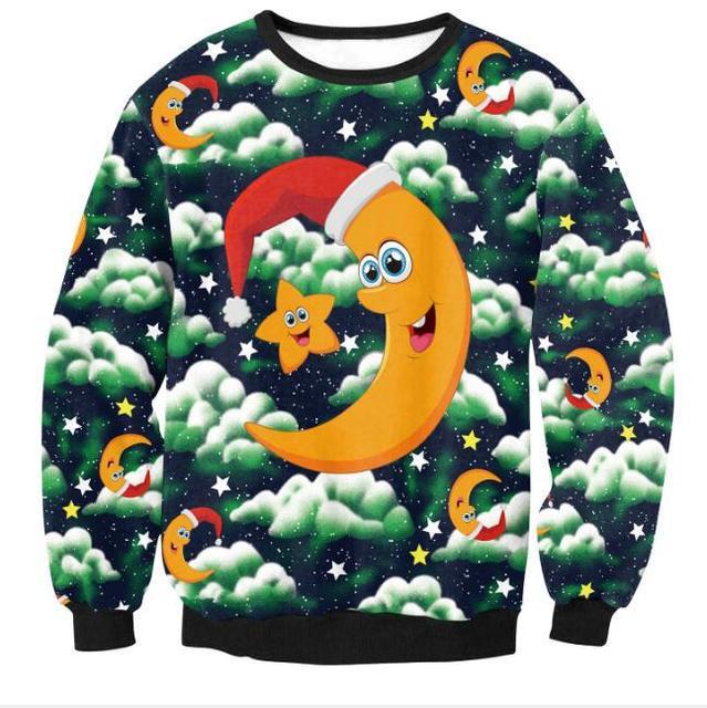 Moon Christmas Ugly Christmas Sweater | For Men & Women | Adult | Us6104