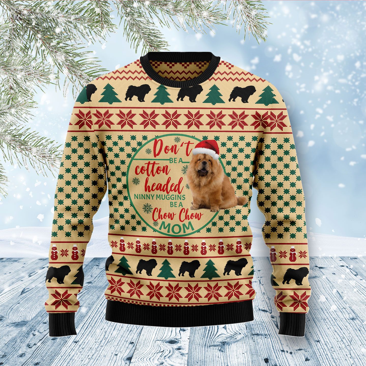 Chow Chow Mom Ugly Christmas Sweater | For Men & Women | Adult | Us5849