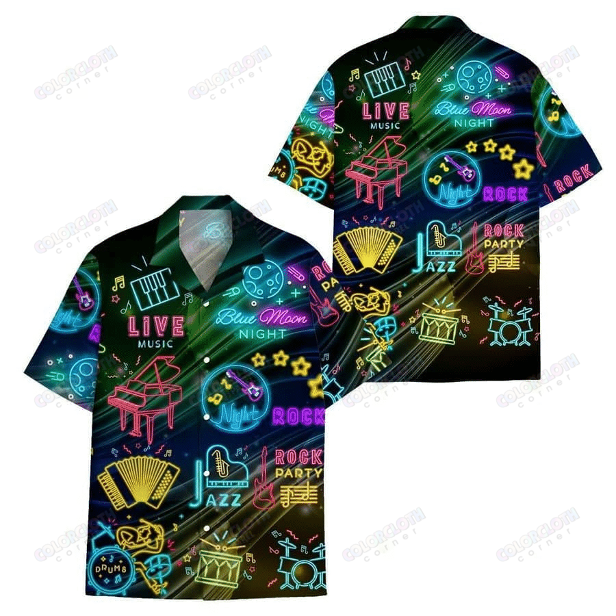 Music Instruments Neon Hawaii Shirt Ha47460