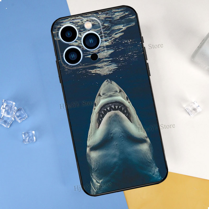 Ocean Whale Shark Swimming For iPhone 14 12 13 Pro X XS XR 7 8 Plus 11 Pro Max SE2 Funda Coque Capa Full Cover alx