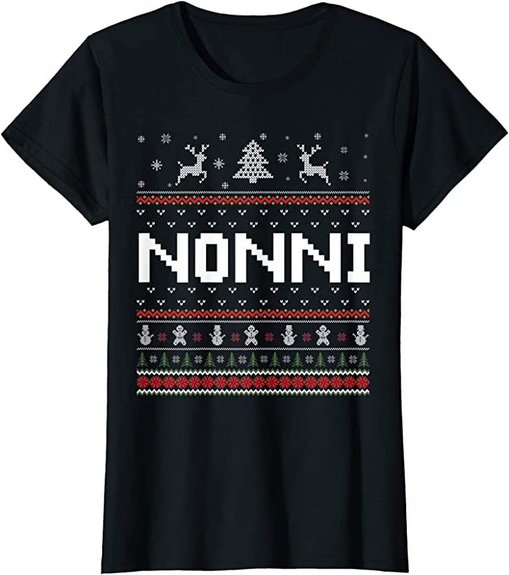 Womens Nonni Ugly Holiday Party Matching Ugly Christmas Sweater T-Shirt