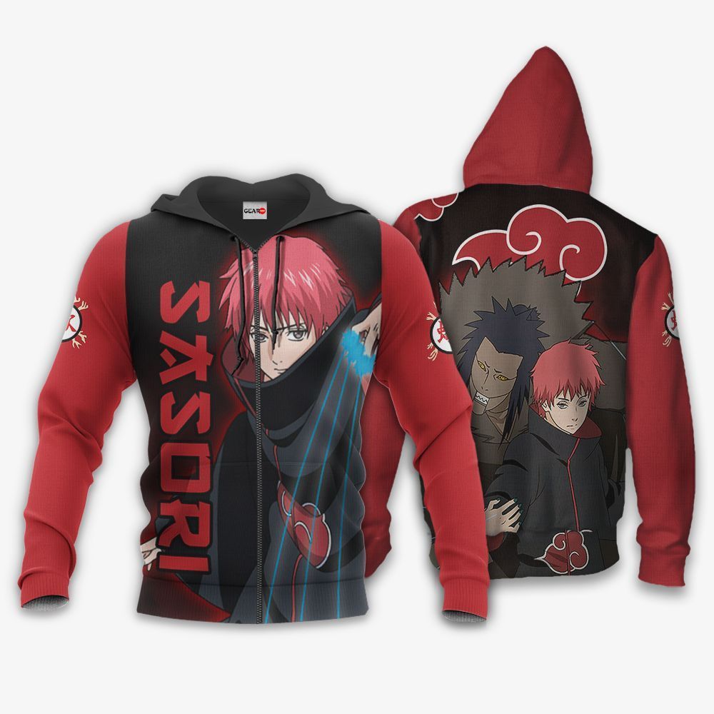 Akatsuki Sasori Hoodie Shirt Naruto Anime Zip Jacket