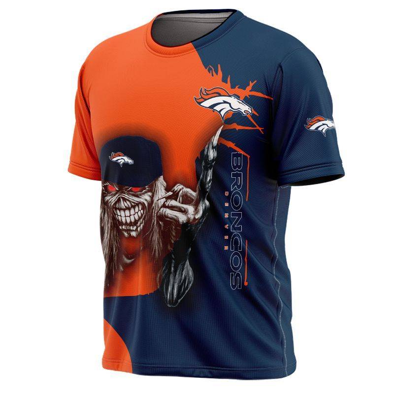 Denver Broncos Football Skull All Over Print